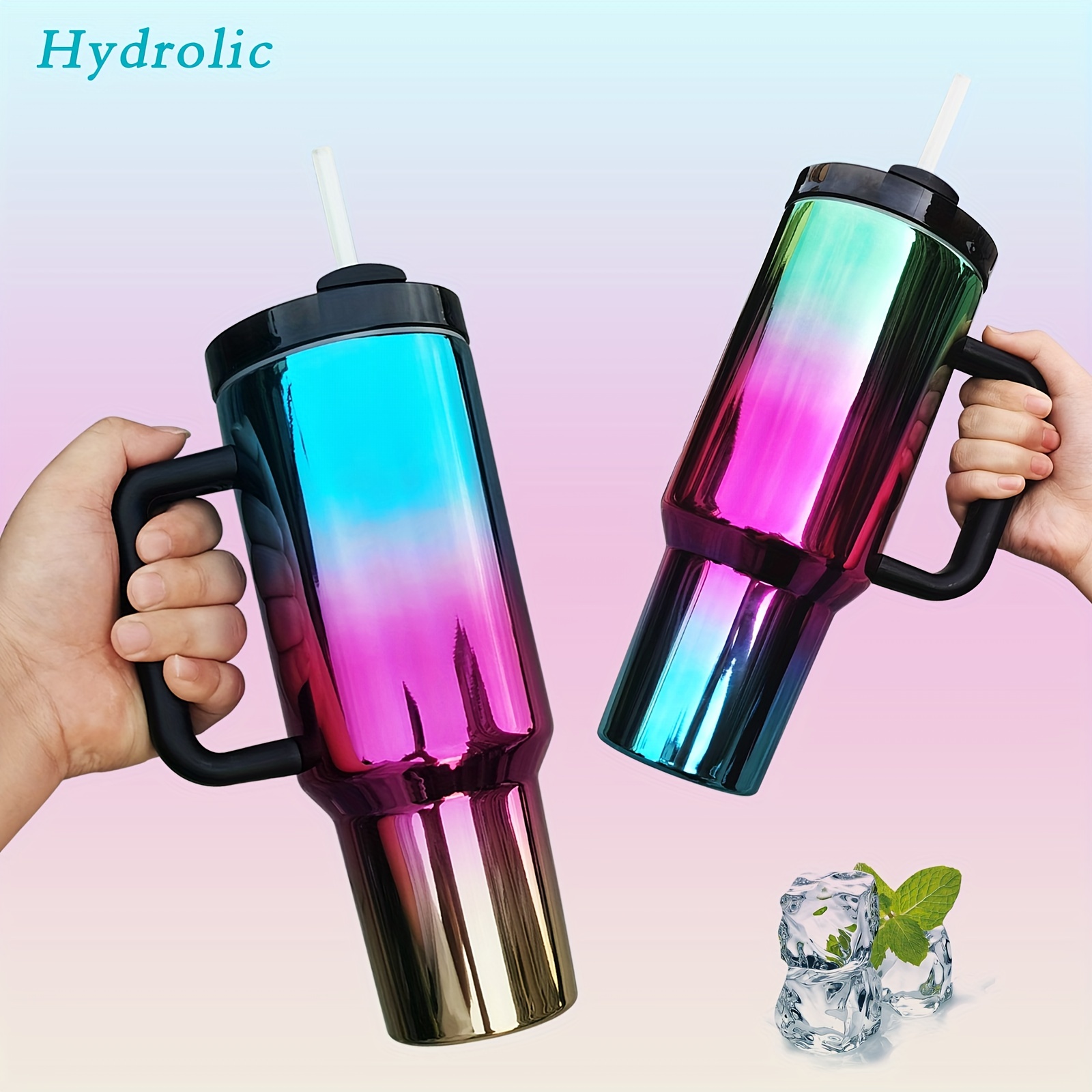 Multicolor Large Capacity Water Bottle With Straw For - Temu