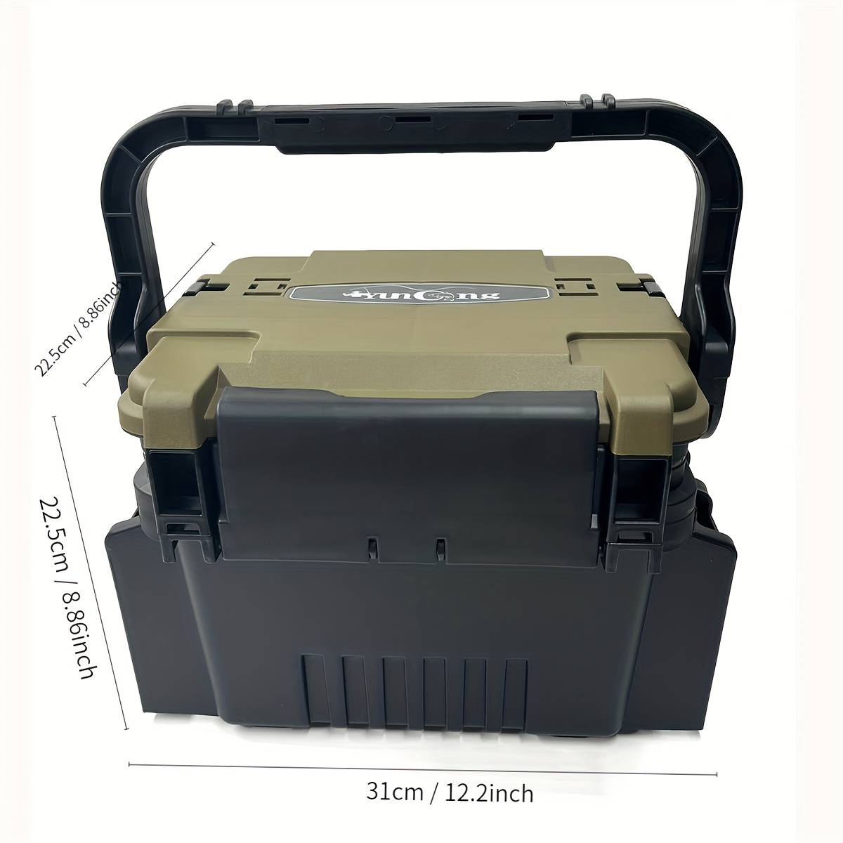 1pc Multifunctional Fishing Lure Suitcase, Solid Color Lockable Fishing  Gear Box