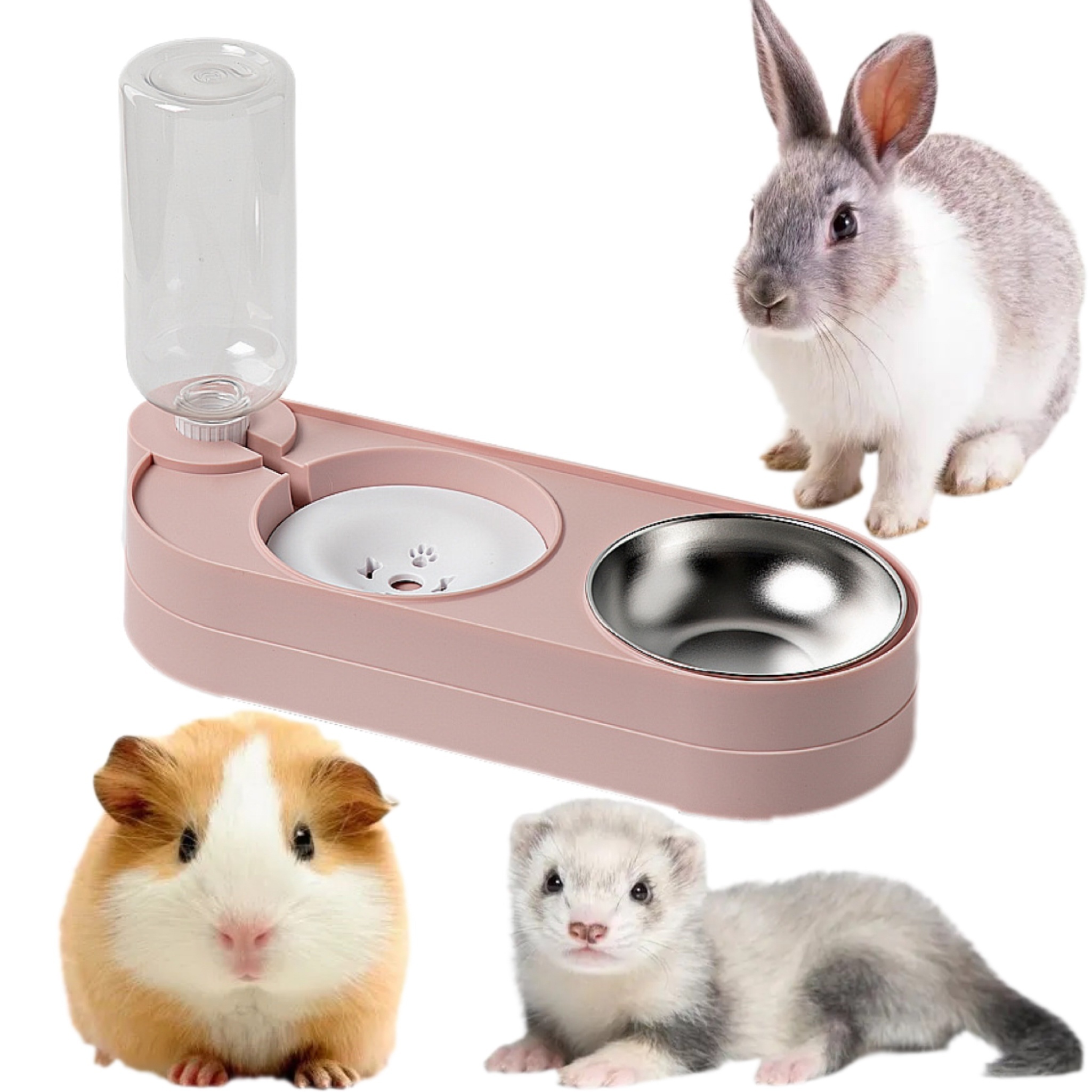 Automatic Pet Feeder and Waterer for Dog Cat Hamster Rabbit Small