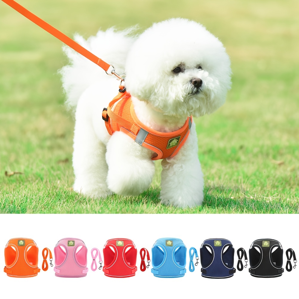 

Comfortable And Safe Reflective Pet Harness, Soft Mesh Dog Vest With Drawstring, Suitable For Small And Medium-sized Dogs To Travel , In , Without Battery