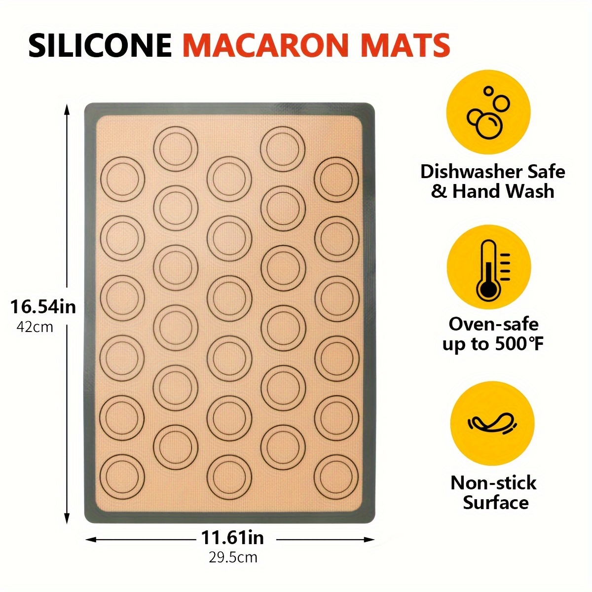 Silicone Macaron Baking Mat For Bake Pans Reusable - Temu