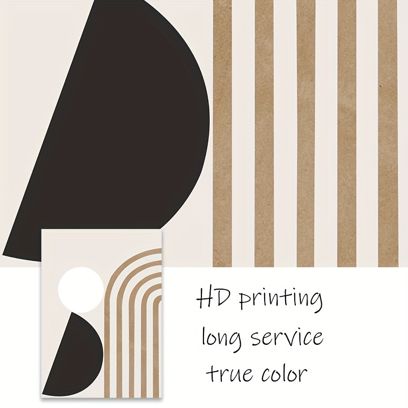 6pcs Beige Abstract Line Canvas Print Posters