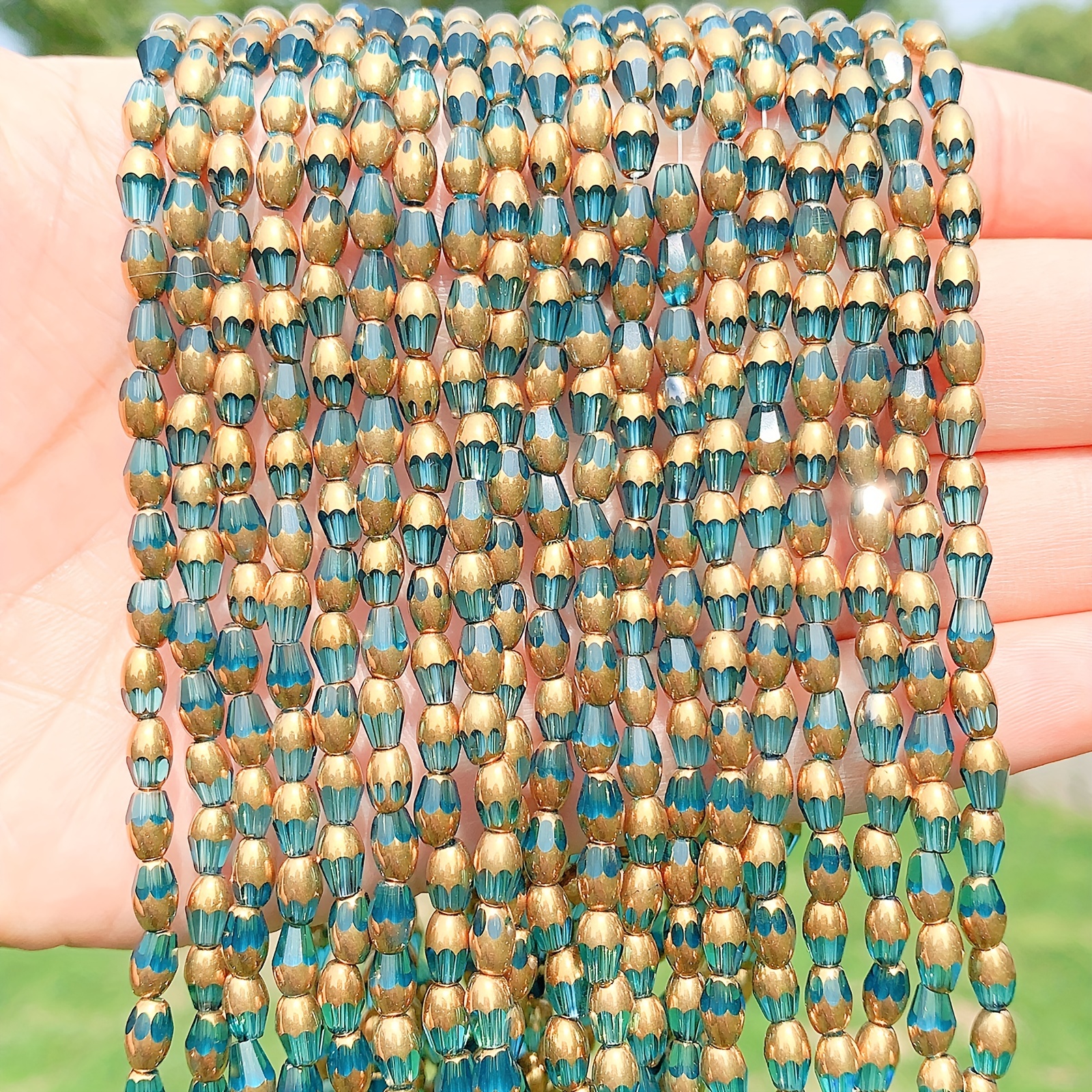 Blue Edge Crystal Beads Faceted Loose Beads Glass Beads - Temu