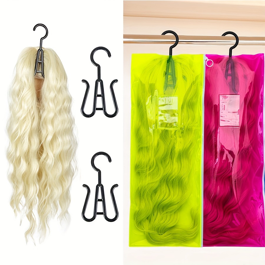 5 Set 27.5Inch 2.78Inch PVC Wig Bags Storage With Hanger Wig Storage Bags For Multiple Wigs Bags For Hair Extension Ponytail Hairpieces Big Size