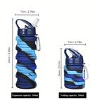 1 2pcs silicone foldable water bottles bpa free 16 ounce portable foldable water bottle with straw for outdoor activities and travel
