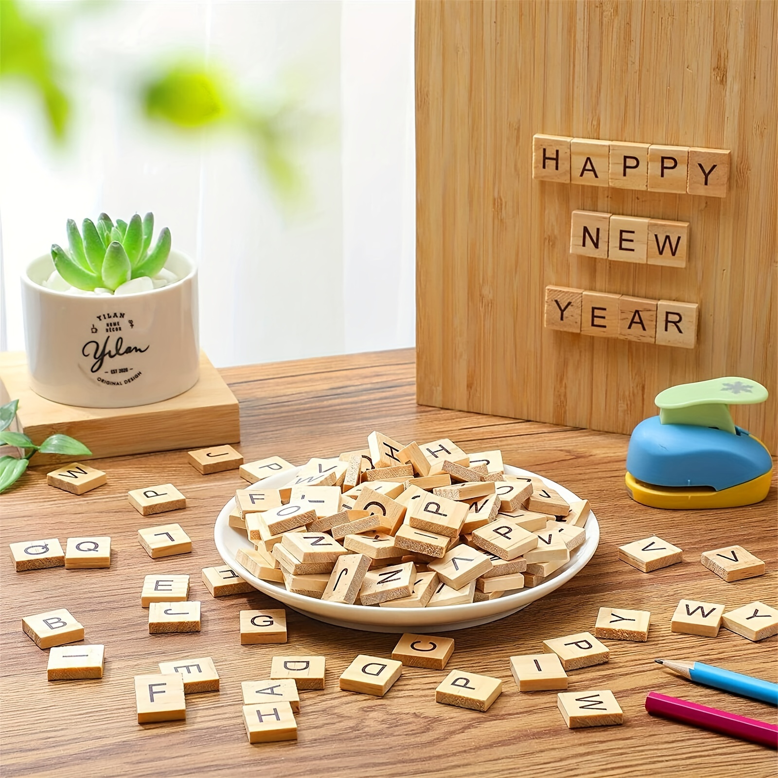 EZONEDEAL 300pcs Wooden Scrabble Tiles, Scrabble Letters For Crafts, Making  Alphabet Coasters And Scrabble Crossword Game
