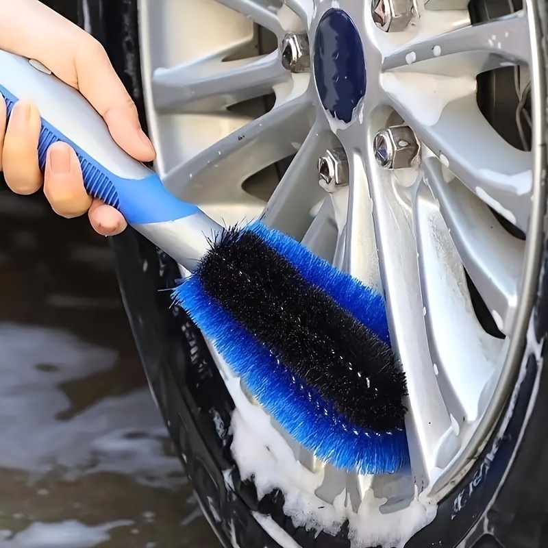 Car Auto Wheel Cleaning Brushes Rim Scrub Wire Flocking Brush Tire