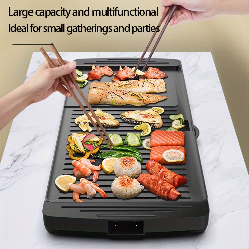 1pc, Washboard Shaped Electric Baking Pan, Multi-functional Household  Electric Oven, Non-stick Barbecue Machine, Light Smoke Less Oil Baking Pan,  Kitc