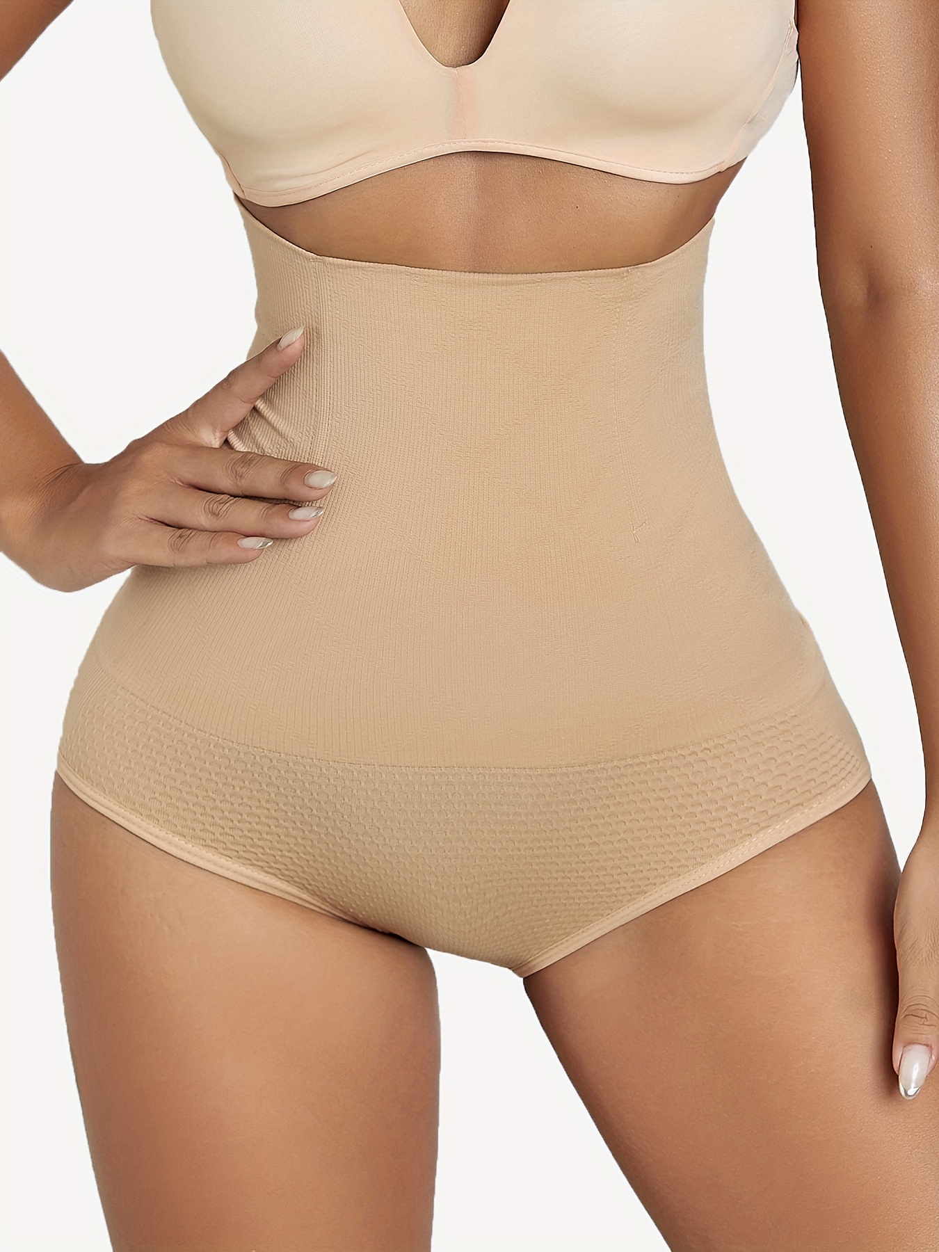 Tummy Control Underwear for Women High Waisted Shapewear Panties with Lace  Slimming Waist Shaping Body Shaper, High Waist Beige 137, Small