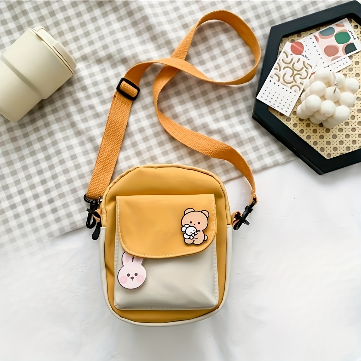 Cute Plush Mini Handbag, Button Decor Solid Color Shoulder Bag, Perfect  Crossbody Coin Purse Mobile Phone Bag For Daily Use - Temu Bulgaria