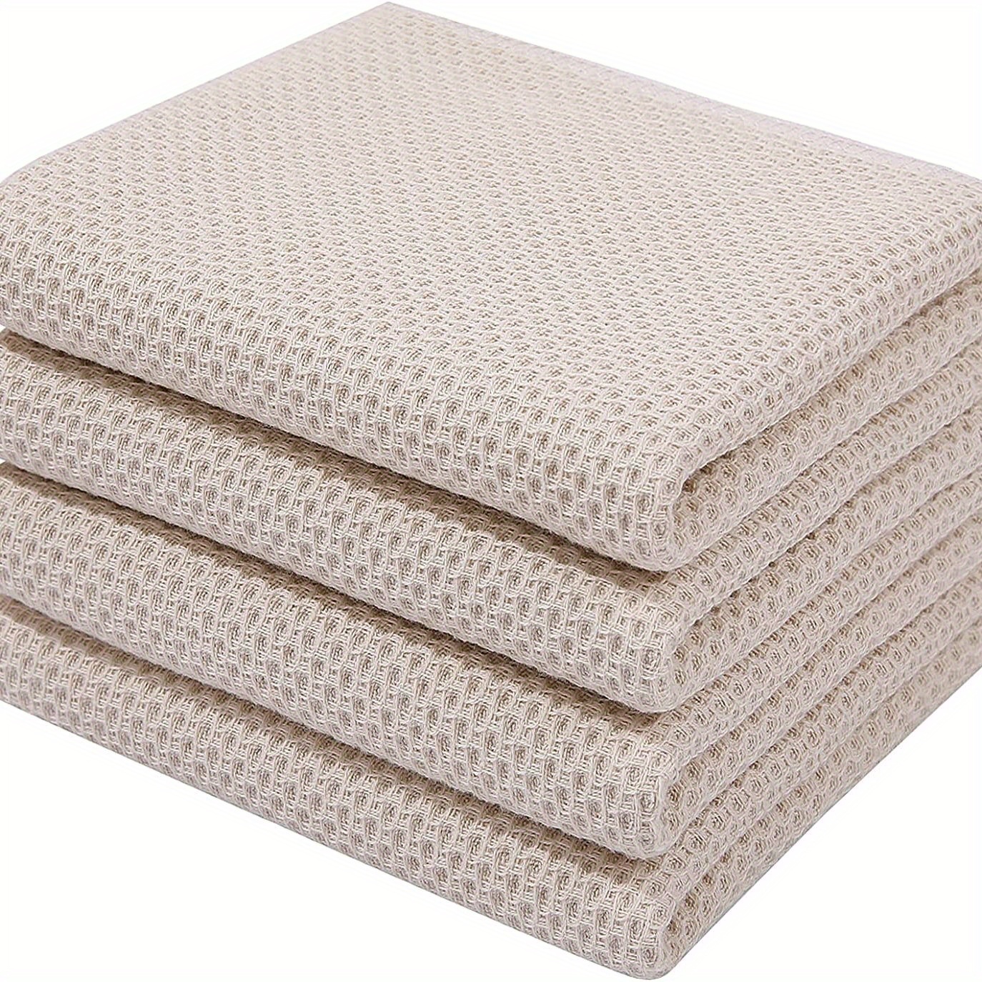100% Cotton Waffle Weave Kitchen Dish Cloths, Ultra Soft Absorbent