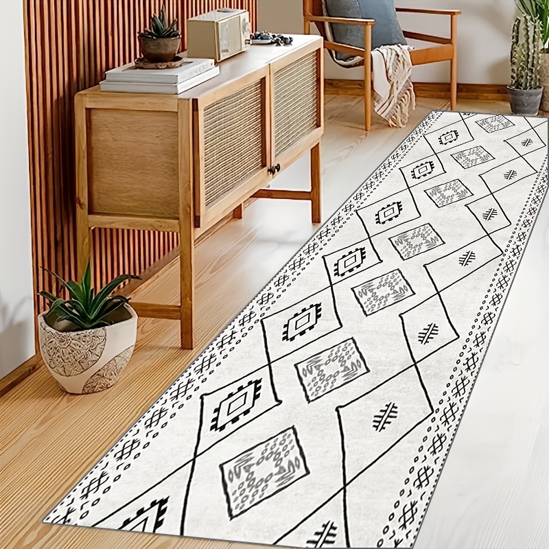 Minimalist Moroccan Runner Rugs Soft Boho Laundry Room Rug Long Anti-fouling
