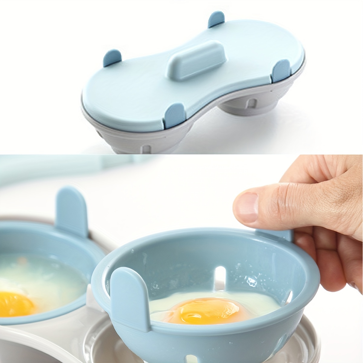 Microwave Double Cup Perfect Eggs Poacher BPA Free Cookware Egg Cooker  Steamer Boiled Egg Maker Egg