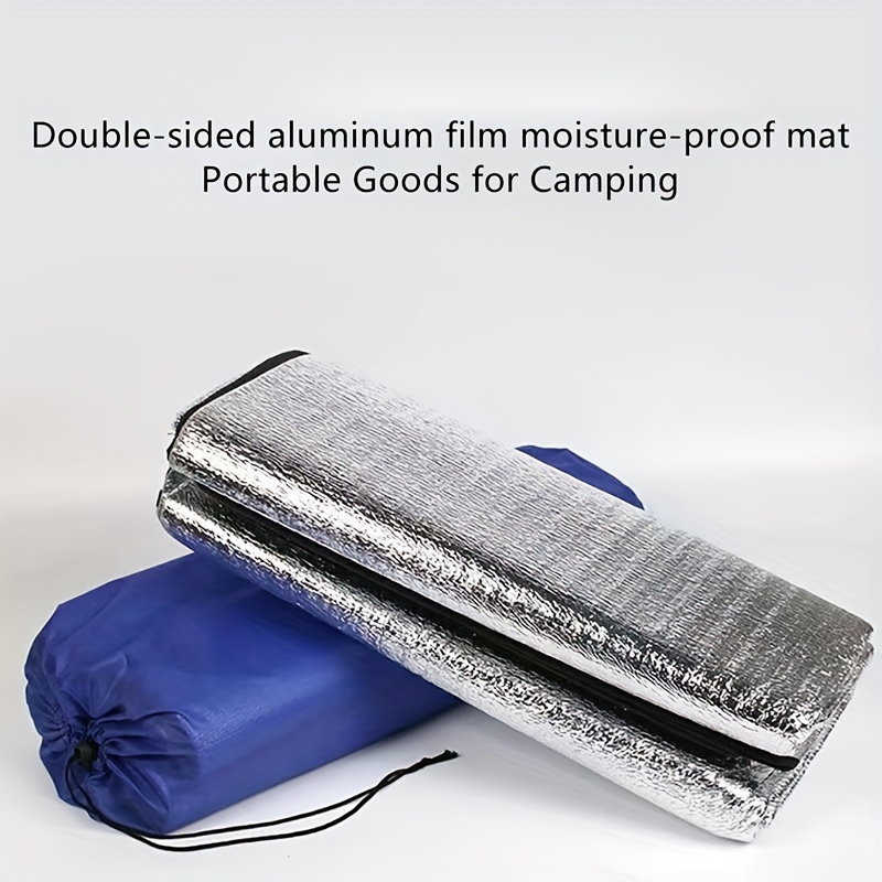

1pc Waterproof Ground Mat, Double Sided Aluminium Foil Blanket For Outdoor Hiking Camping