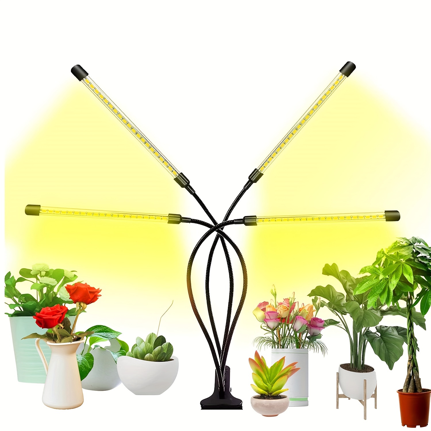 Lampe de culture led, lampe de culture à clip à spectre complet 6000k avec  leds rouges blanches pour plantes d'intérieur