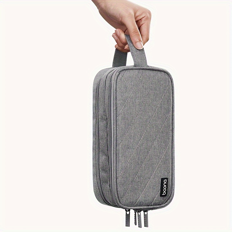 Men's Sleek Travel Organizer for Electronics - Phone, Power Bank & Cable Storage Pouch