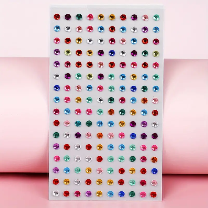 3D Simulated Gemstone Stickers, Multi Colors Face Rhinestone Stickers, DIY  Makeup Carnival Dance Eye Face Decoration Fake Diamond Stickers ( 1 Sheet