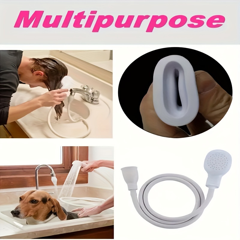 Portable Handheld Splash Shower 51 Pet Dog Cat Shower Head Tub Faucet  Attachment Pet Faucet Sprayer With Key Hose Clamp Sink Spray Hose Portable  Sham