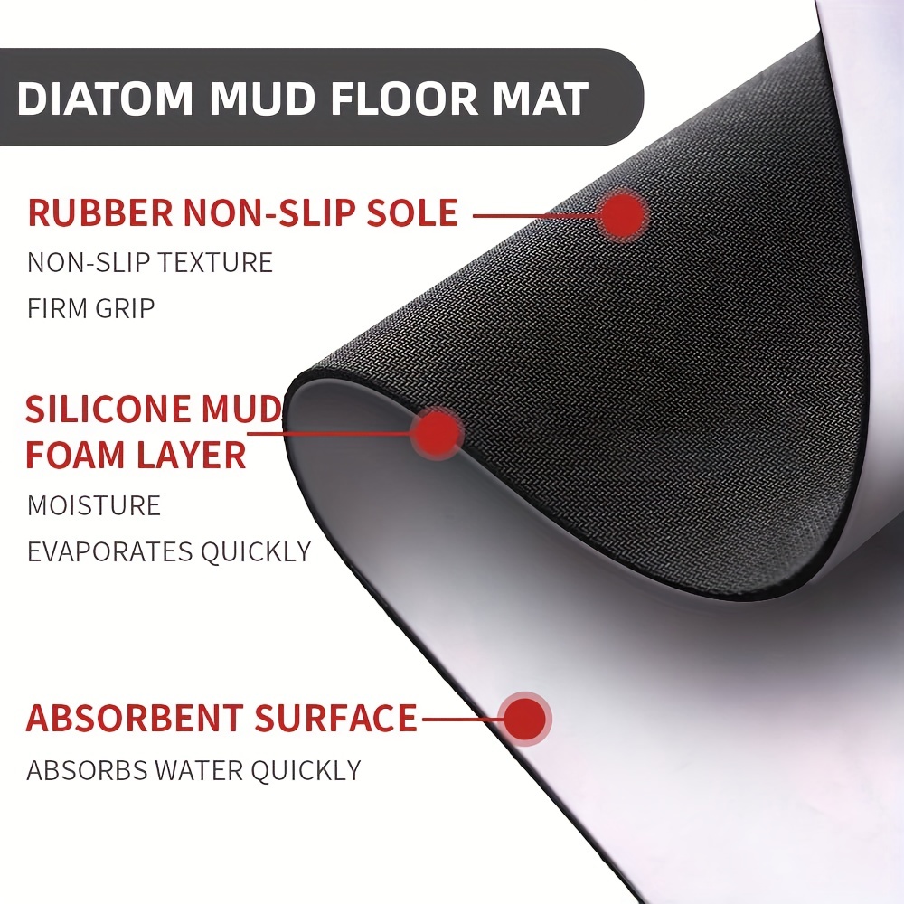 Ultra Soft Diatom Mud Floor Mat Bath Mat Rug rubber Non Slip - Temu