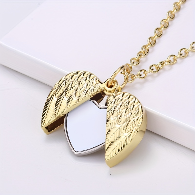 Sublimation High Quality Angel Wings Necklace Metal Gold