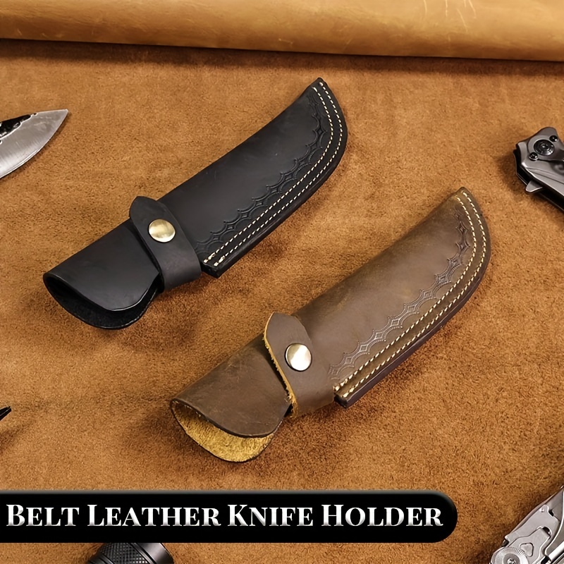 Tallen 5.25 Folding Knife Black Leather Sheath (SH1205) - Blade HQ