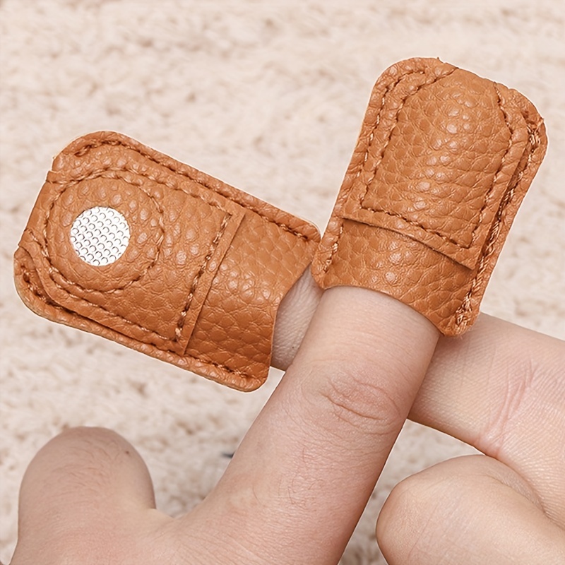 Leather Thimble Hand Sewing Thimble Finger Protector For Knitting Sewing  Quilting Needles Craft Accessories Diy Sewing Tools Home Hand-sewn  Cross-stitch Thimbler - Temu