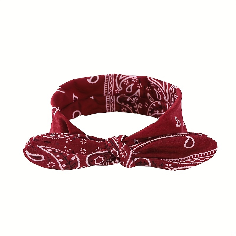 Boho Floral Rabbit Ear Headband Elastic Hair Accessories