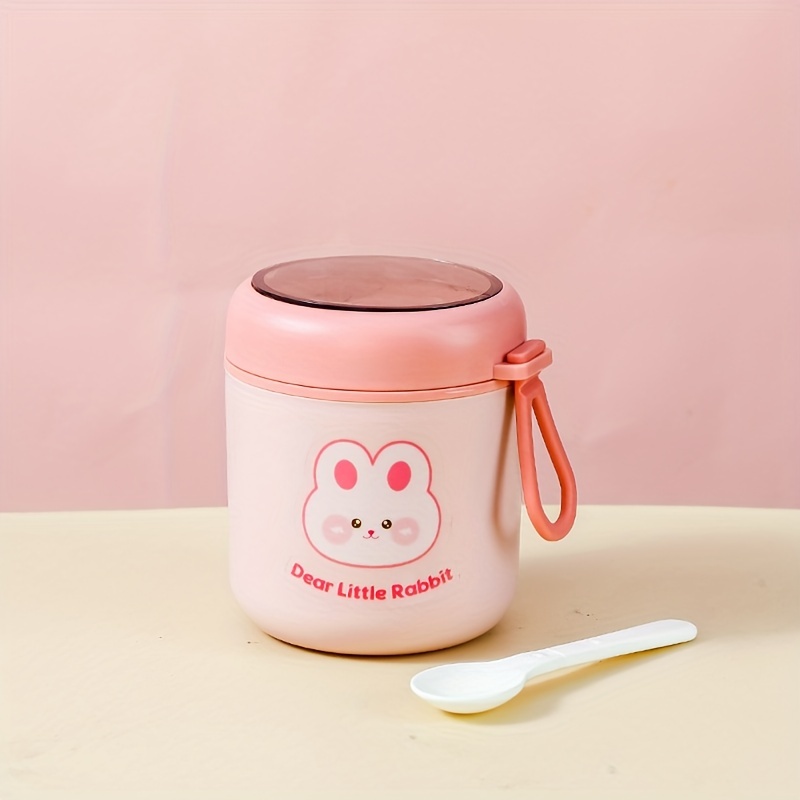Fashion Portable Mini Student Kids Thermal Lunch Box Soup Cup Milk Cup Food  Container PINK 