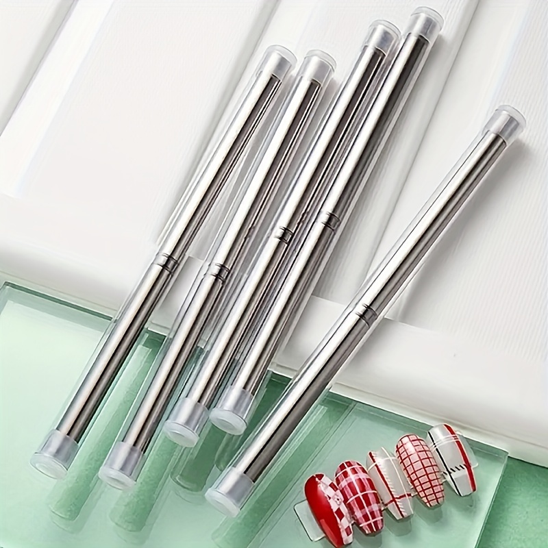 

5pcs Nail Art Design Pen Painting Tools With Gel Brush, Gradient Brush, Detail Brush And Dotting Pen For Nail Art Design Manicure Salon