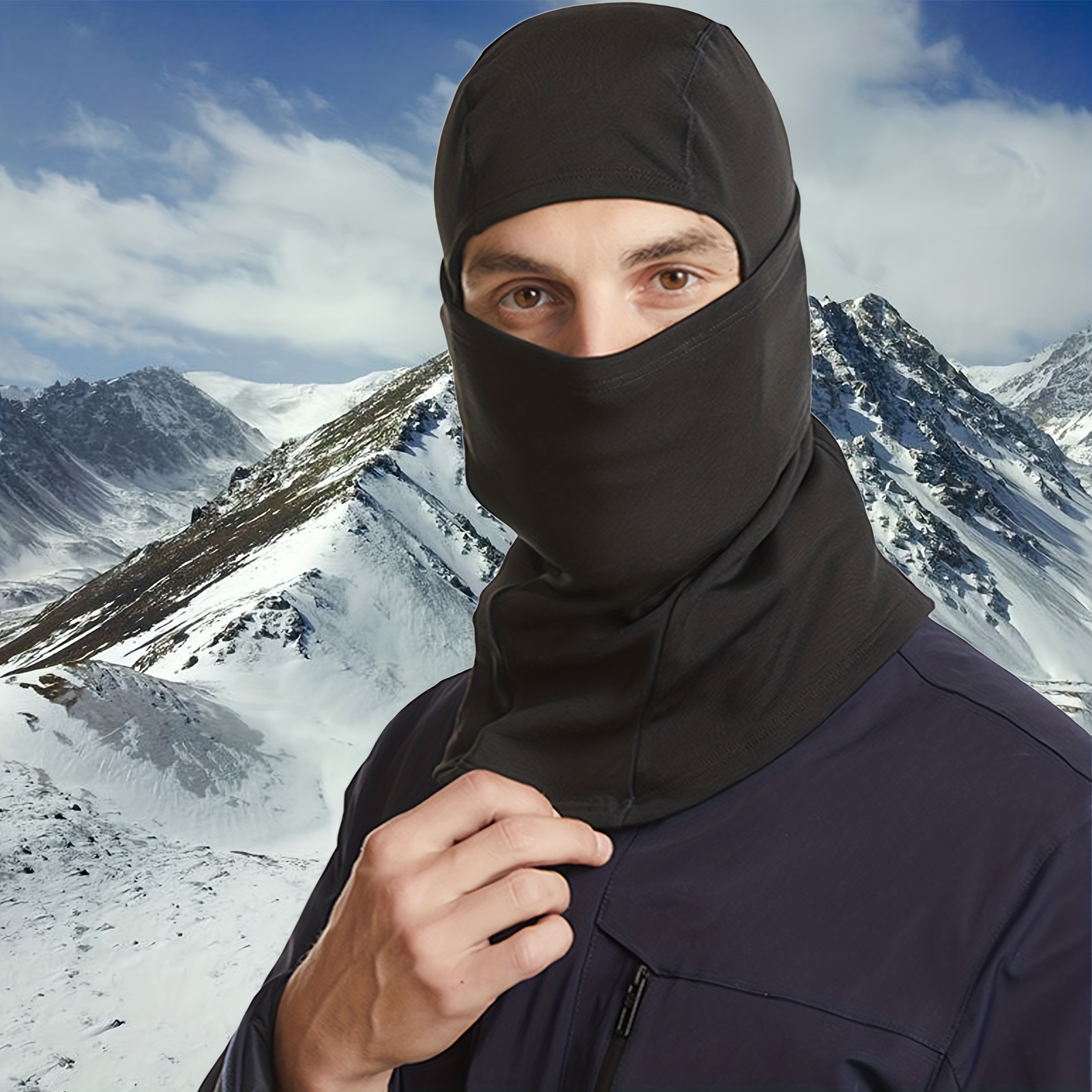  ROCKBROS Pasamontañas para clima frío, máscara de esquí para  hombres, resistente al viento, térmica, bufanda de invierno, máscara para  mujeres, calentador de cuello, capucha para ciclismo, Negro - : Ropa,  Zapatos