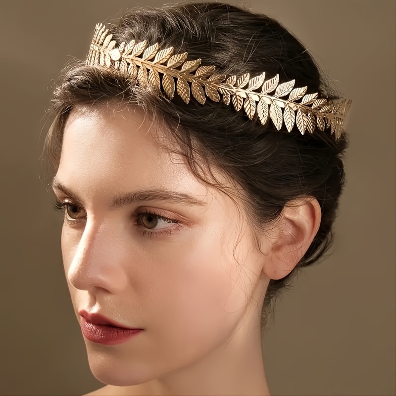 

1pc Elegant Golden Color Royal Style Headwear Leaf Shaped Goddess Greek Style Headband Women Hair Jewelry Accessories