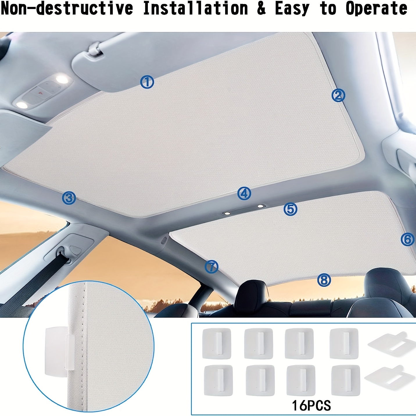 Roof Sunshade For Tesla Model 3 Y Front Rear Sunroof Windshield Skylight  Blind Shading Skylight Blind Shading Car Accessories