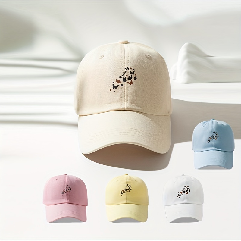 Flying Butterfly Print Baseball Candy Color Cotton Sports Hat