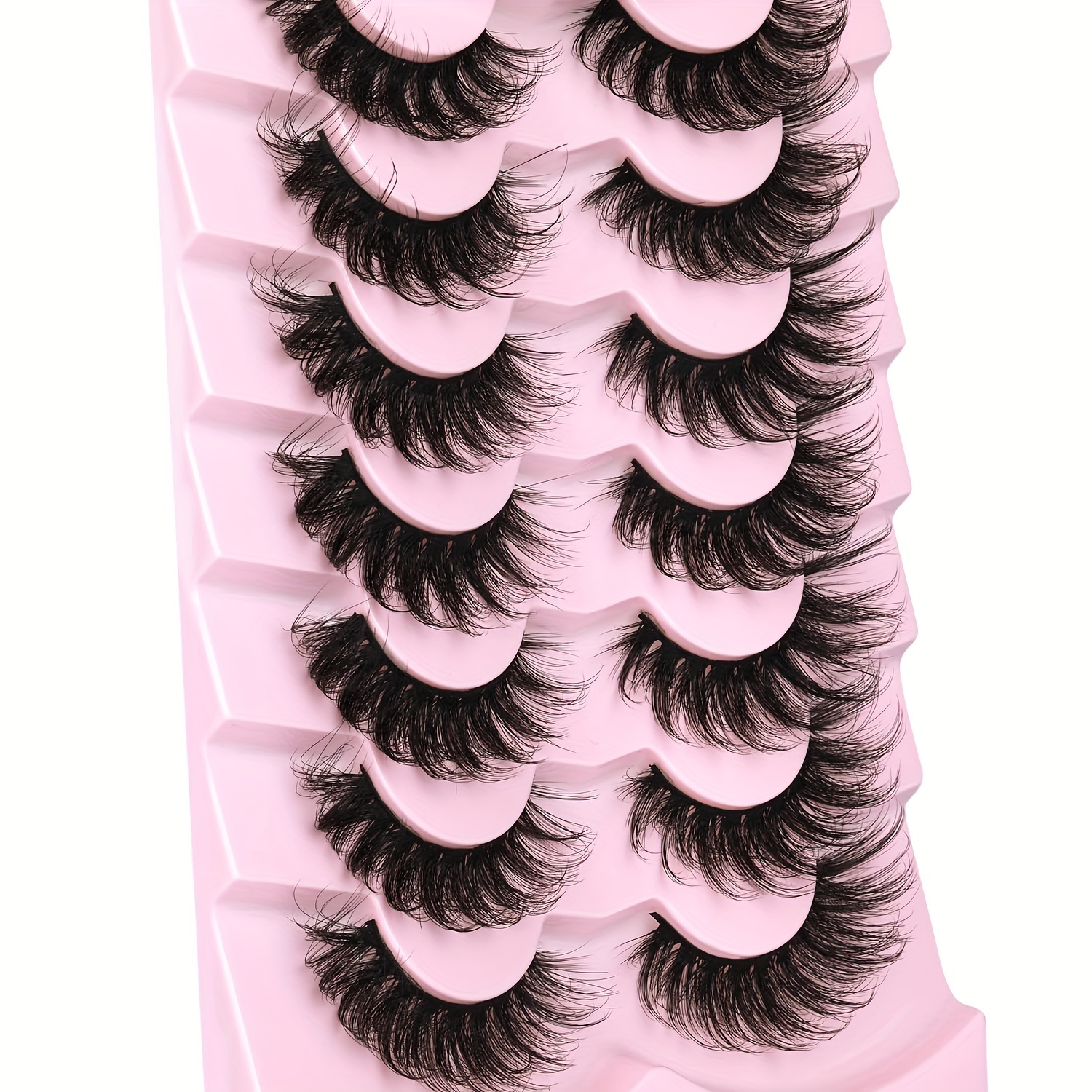 Fluffy 6D False Eyelashes 17mm Cat Eye Extension Strip Lashes 7 Pairs