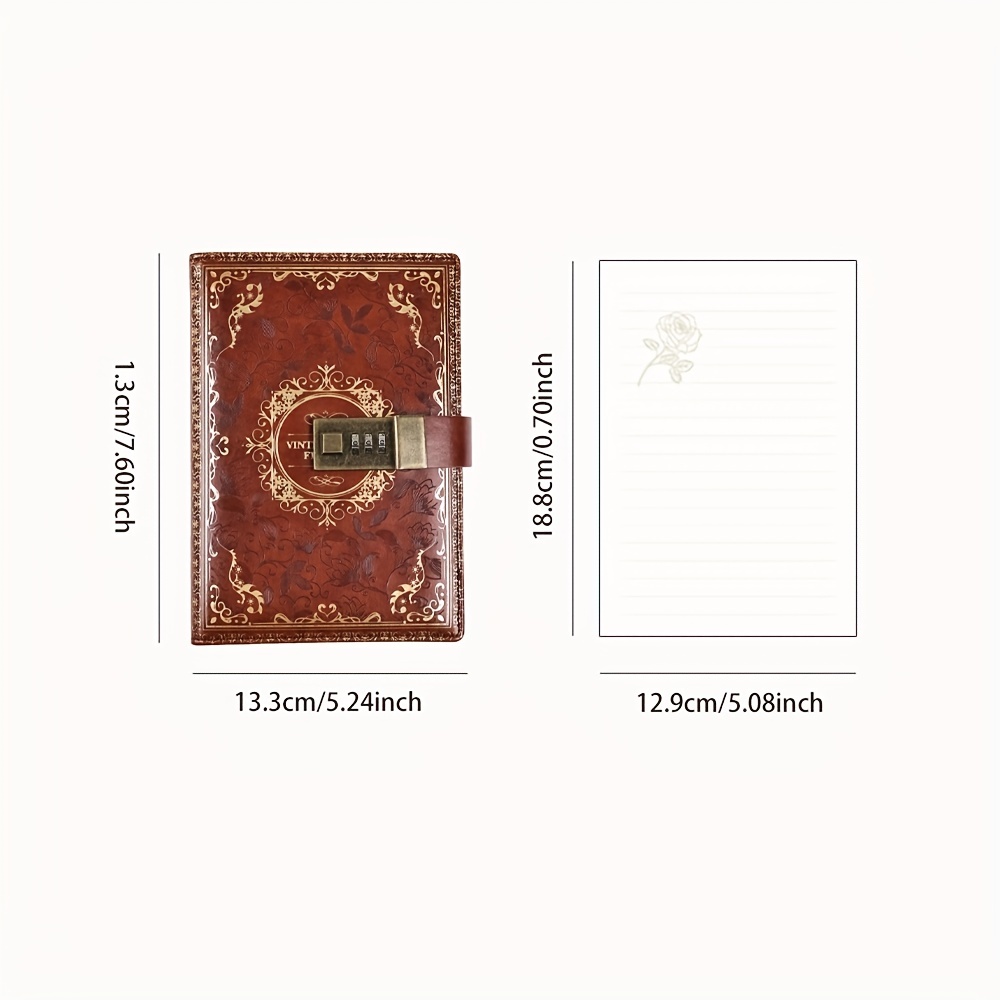 B6 Vintage Password Book Diary With Lock Creative Student - Temu