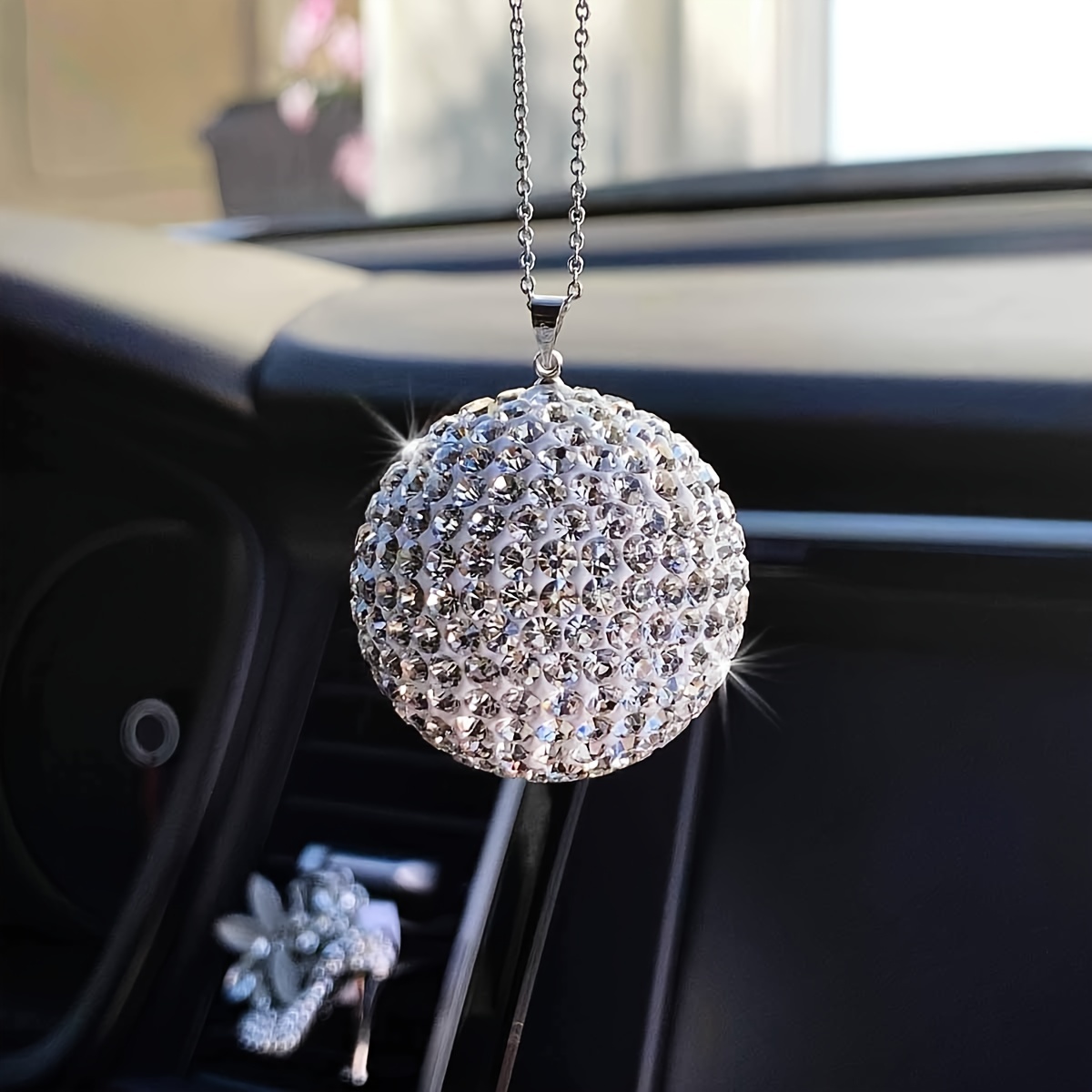 Bling Crystal Ball Auto-rückspiegel-anhänger, Strass Hängende Auto