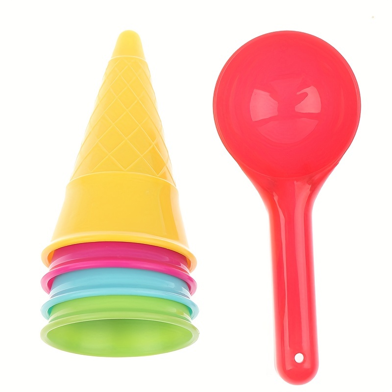 5 Pcs Ice Cream Cone Scoop Beach Toys Sand Kids Children