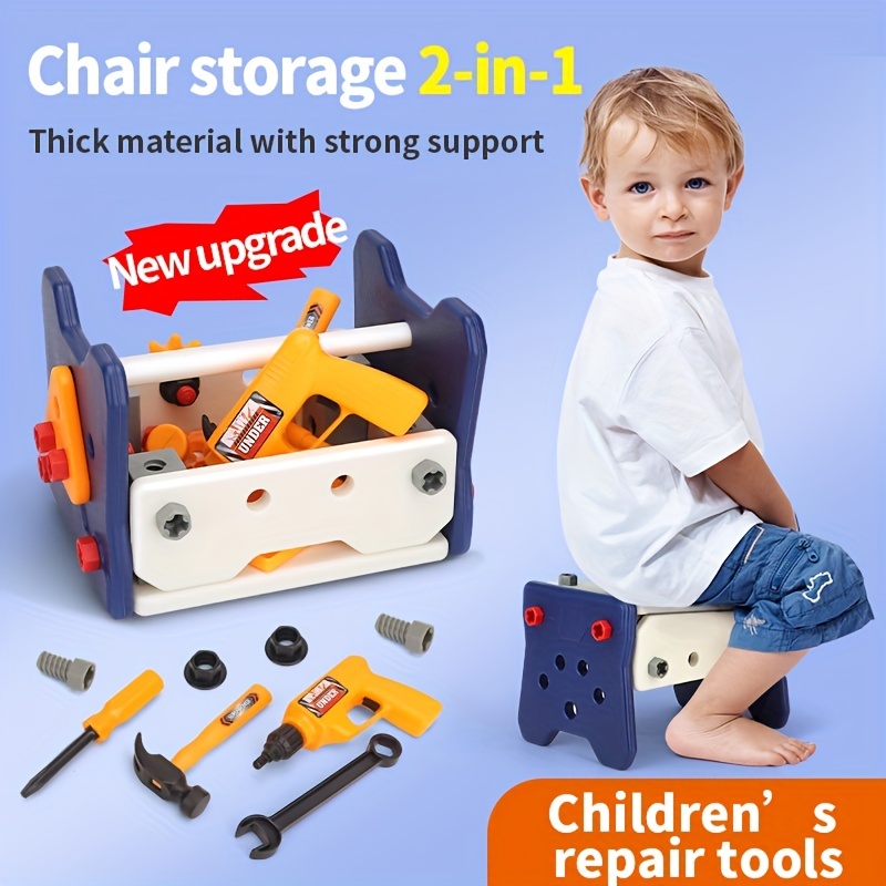 Juego de herramientas para niños, juguete de construcción con chaleco de  construcción para niños y caja de herramientas, juguetes para niños de 3 a  5