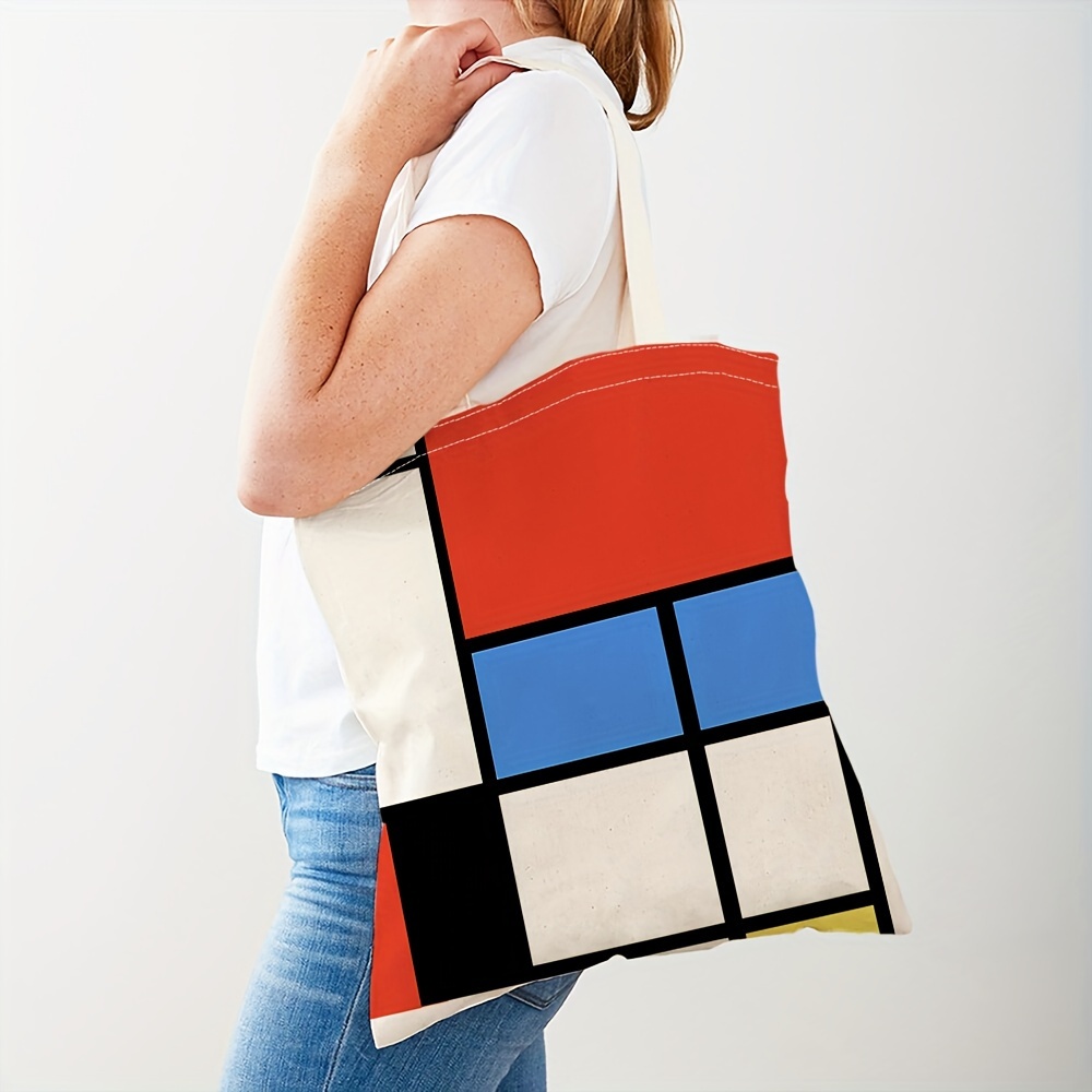 Color block canvas discount tote