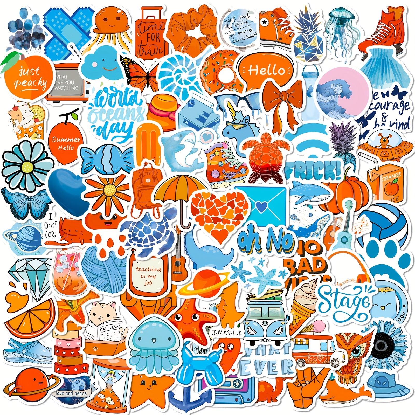 52 PCS Disco Stickers Cool Aesthetic Waterproof Vinyl Sticker for Water  Bottle,Laptop,Phone,Scrapbooking,Journaling Gifts for Adults Teens Kids for