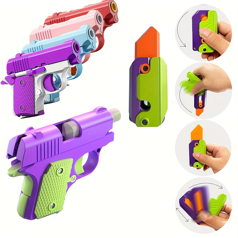 Fidget Toys Adults 3d Printed Fidget Knife Gun Toy Plastic - Temu