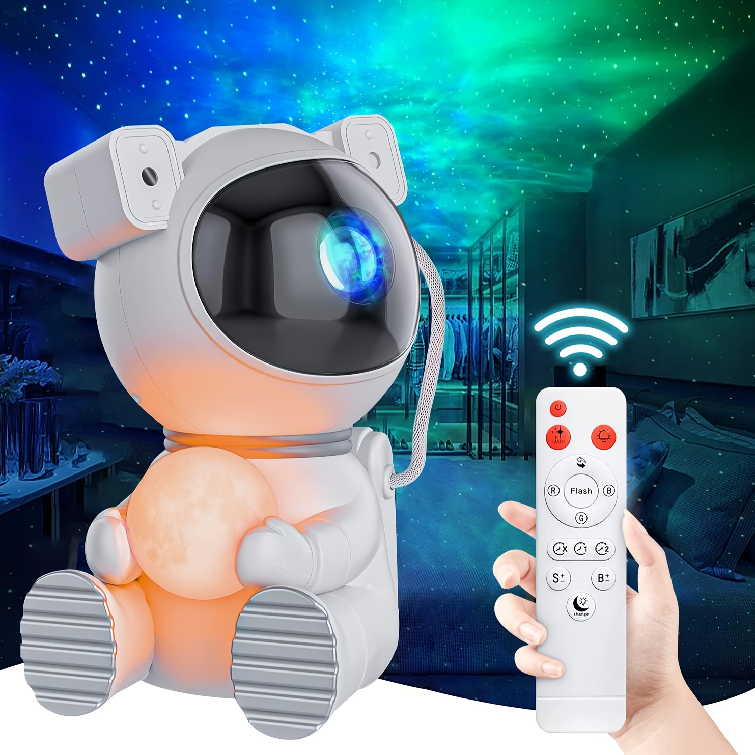 1pc Proiettore Notturno Di Stelle Astronauta Con Lettore Musicale,  Proiettore Di Stelle E Nebulose A LED Con Timer E Telecomando, Lampada  Stellata Per Camera Da Letto, Sala Giochi, Home Theater, Decorazione Della