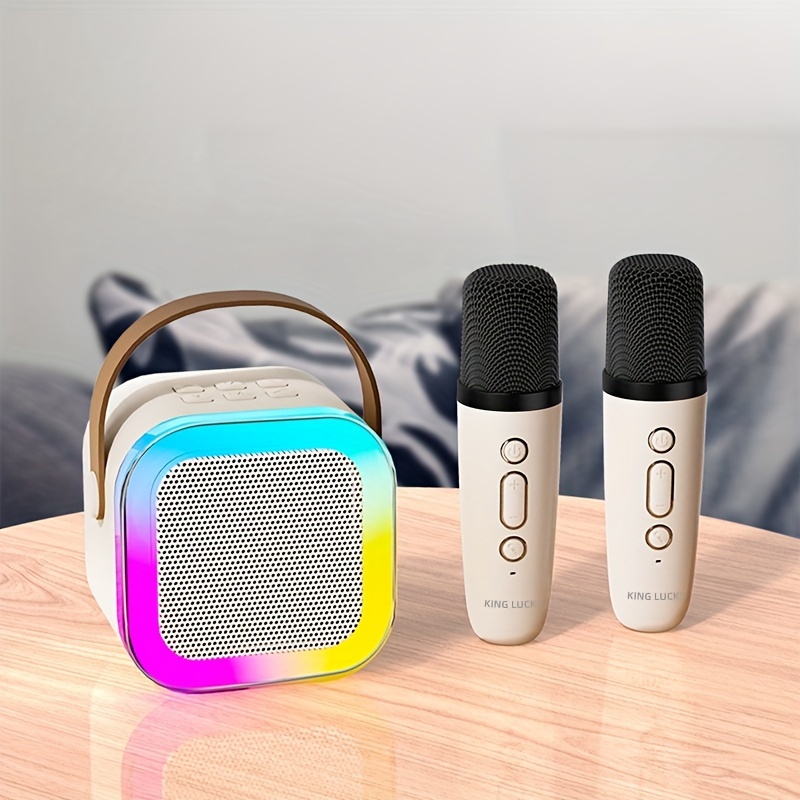 Mini Karaoke Machine For Kids, Portable Karaoke Bluetooth Speaker With 2  Wireless Microphone, Colorful Lights, Karaoke Equipment