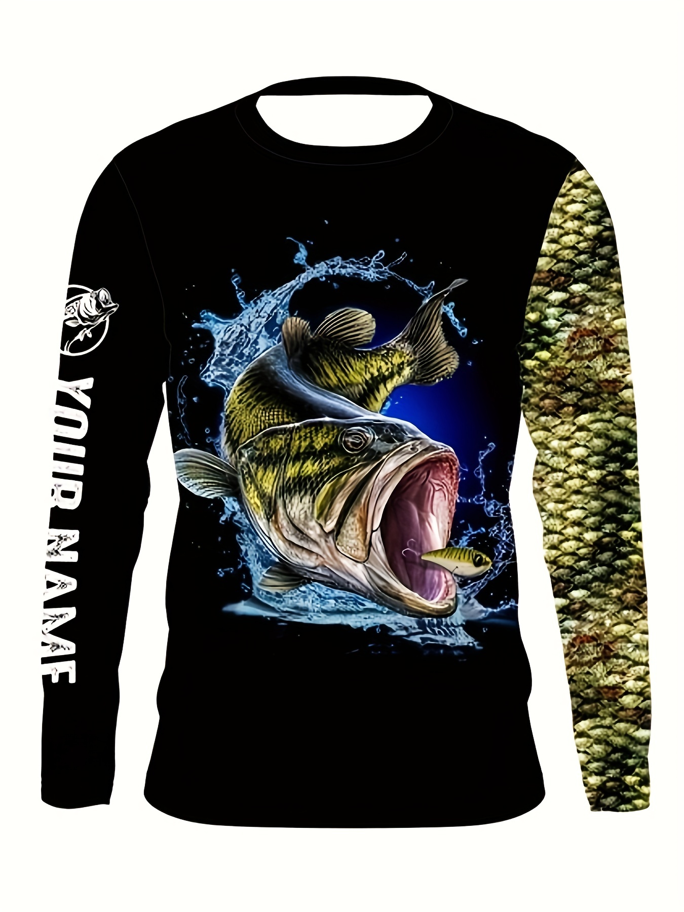 Camisa De Pesca De Manga Larga De Pesca Personalizada Para Hombres, Jerséis  Novedosos De Pjs, Camisetas De Cuello Redondo De Moda, Ropa De Hombre -  Temu Spain
