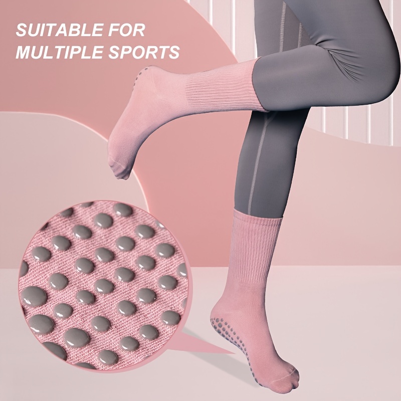Calcetines de yoga antideslizantes con agarre, sin dedos de los pies, para  pilates, barras, ballet, bikram entrenamiento calcetines con agarres