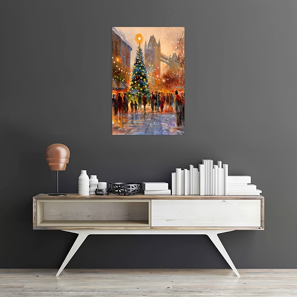 Christmas Tree Decoration framed Picture Landscape Wall Art - Temu