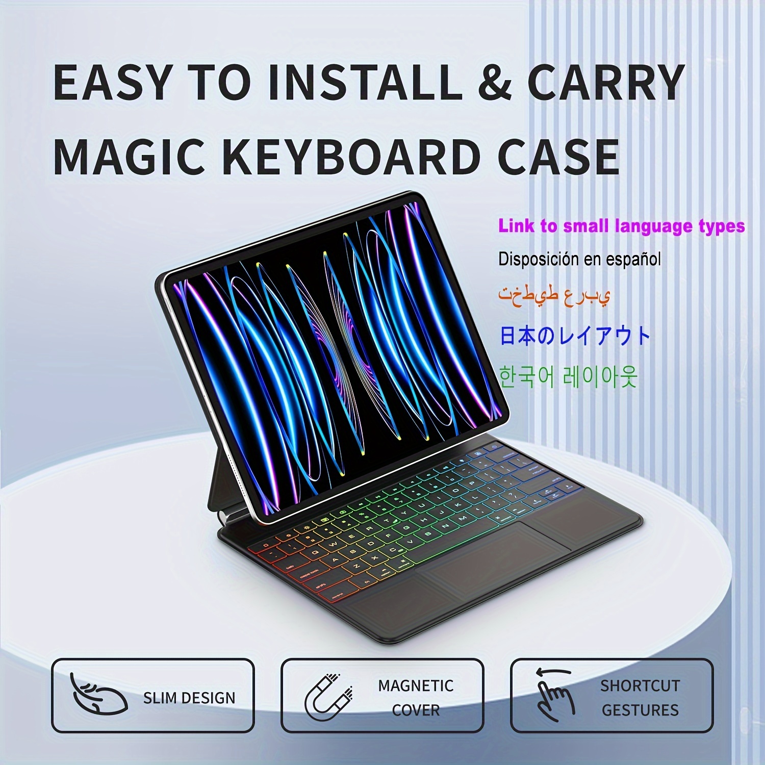 Étui-clavier pour Ipad 10e génération 2022, étui Ipad 10 avec clavier,  couvercle arrière transparent rotatif avec porte-crayon et touches rondes  détachables Keyboa
