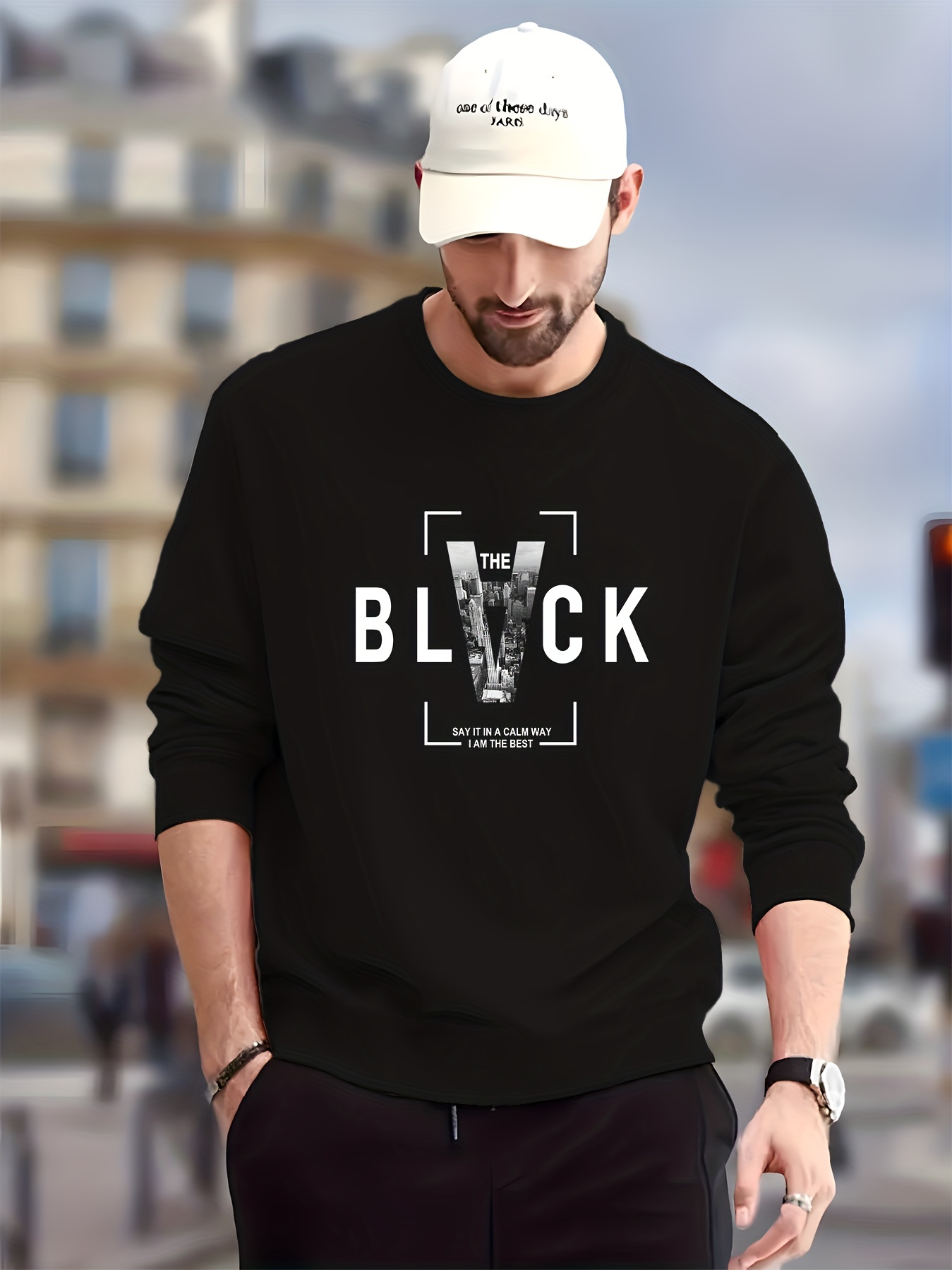 Dont Look Back Letters Print Trendy Fleece Sweatshirt Mens Casual Graphic  Design Slightly Stretch Crew Neck Pullover Sweatshirt For Autumn Winter -  Men's Clothing - Temu Bahrain