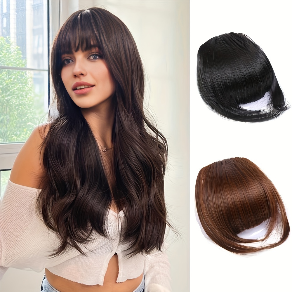 Bangs Long Hair Sideburns Synthetic Clip in Bangs Extensions - Temu