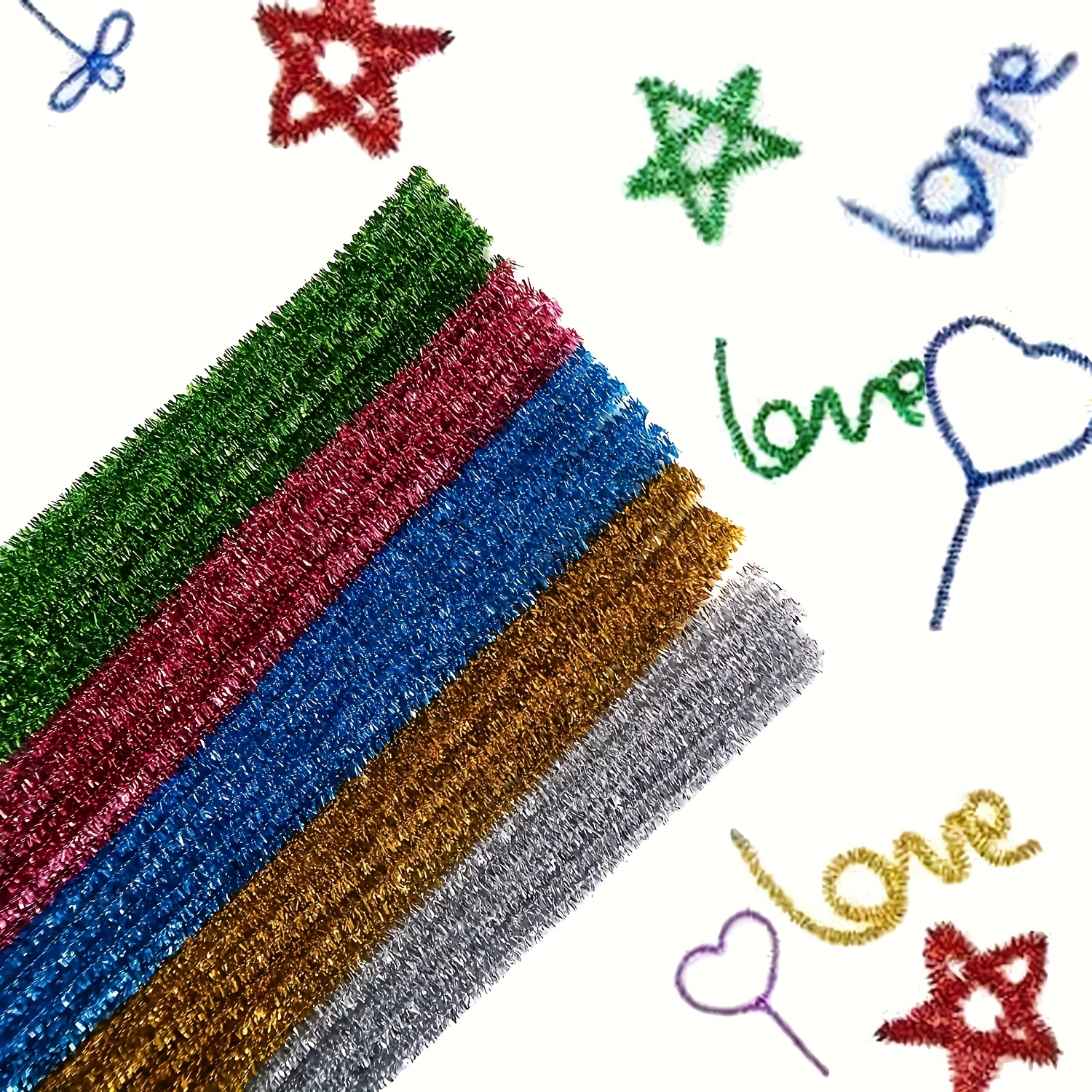 100pcs 6mm x 30cm Animal stripe Pipe Cleaner Chenille